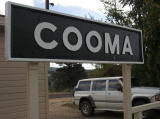 The Cooma board at the northern end of the platform.