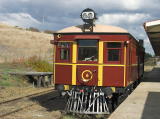 The Tin Hare at Cooma platform. On the left, a small wooden (goods?) platform can be seen on the loop line.