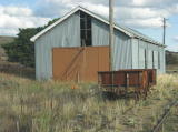The engine shed and wagon at Cooma rail yard.