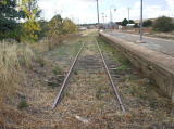 The northern docks of Cooma platform, looking north towards the rail yard.