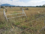 Looking across the northern side of the railway crossing towards the Cooma highway.