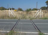 Looking south across the railway crossing towards Williamsdale.
