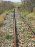 The rail bridge, with a small kink in the rail before we get there.