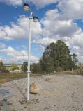 The lights at Chakola station were still present when the station was restored.