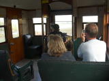 The inside of a Tin Hare rail car.