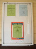 Display case and ticket booth at Crookwell railway station.