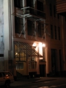 A closer shot of the apartment building in Johnston street. Those flagpoles were right outside my bedroom window, and were very noisy when the wind came up.