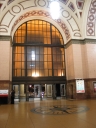 A view looking towards the front outside entrance of Wellington Railway Station.