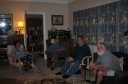 Mum, Dad, me (Nicholas), and Lionel having coffee. Elaine is taking the shot.