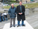 Dad and me (Nicholas) on the same footbridge. Towards the lower left you can just see the edge of the lagoon.