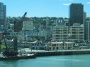 Looking from Te Papa, further south again. Here we see the Rowing Club and the Boatshed from the other side. Behind it is Wellington Library. The Majestic Centre appears on the far left hand side.