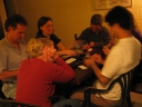 The 'Boggle' game continues. We see Haydn properly in this shot.