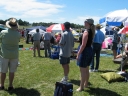 Haydn, Denise, and others watch the result of the first race at Tauherenikau.