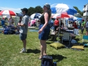 Haydn, Denise, and others watch the result of the second race at Tauherenikau.