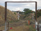 A look south of the dock towards a cutting south of Cooma station.