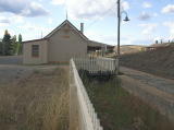 The southern dock at Cooma station, looking north back to the station building.