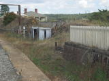 Looking slightly west of the dock at the southern end of Cooma station.