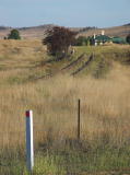A closer look south at the railway leading up to the highway north of Bredbo.