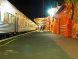 Parkes railway station, looking down the platform towards Dubbo.