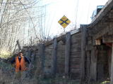 A wing wall at the up end of Guises Creek bridge.