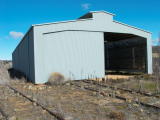 The carriage shed at Michelago, with one of the doors missing.