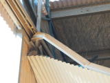 A closer look at the remaining runner at the top of the carriage shed door at Michelago.