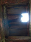 A small hole in the Guises Creek bridge, looking up.