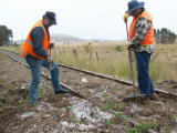 Hail and debris across the railway track around 344.3km.