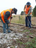 Hail and debris across the railway track around 344.3km.