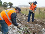 Hail and debris across the railway track around 344.3km.