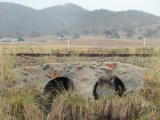 The flood opening near 343.4km under the railway track.