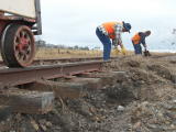 Debris across the railway line at 343.3km being cleared.