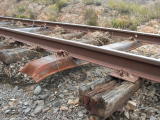 A steel sleeper is suspended in mid-air near 341.8km.