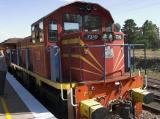 Diesel 7319 with the Royalla carriages behind it. It will shortly join the other end of the train before continuing the journey to Royalla.