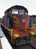 Diesel 7319 as it joins the carriages, now pointing towards Royalla.