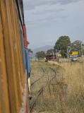 The north end of the Royalla station yard. A loop line and a siding can be seen on the right.