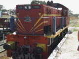 Diesel 7319 prepares to hook up with the carriages again for the return journey to Queanbeyan. The northern end of the Royalla platform can be seen on the right.