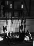 Another look in the signal box at Queanbeyan station, this time in moody black-and-white.