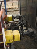 Buffers of diesel 7319 and the front carriage at Queanbeyan station.