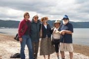 The Culls and Sharmans on Petone beach.