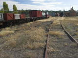 The end of the line. The track on the right used to continue over the road behind the camera.