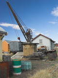 A small goods crane at the southern end of the Yass railway yard.