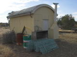 A hut at the southern end of the Yass railway yard, complete with fire place.