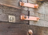 Detail of some of the bolts that secure the bridge over the Yass river.