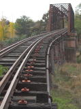 Another look north along the disused railway track over the Yass railway bridge.